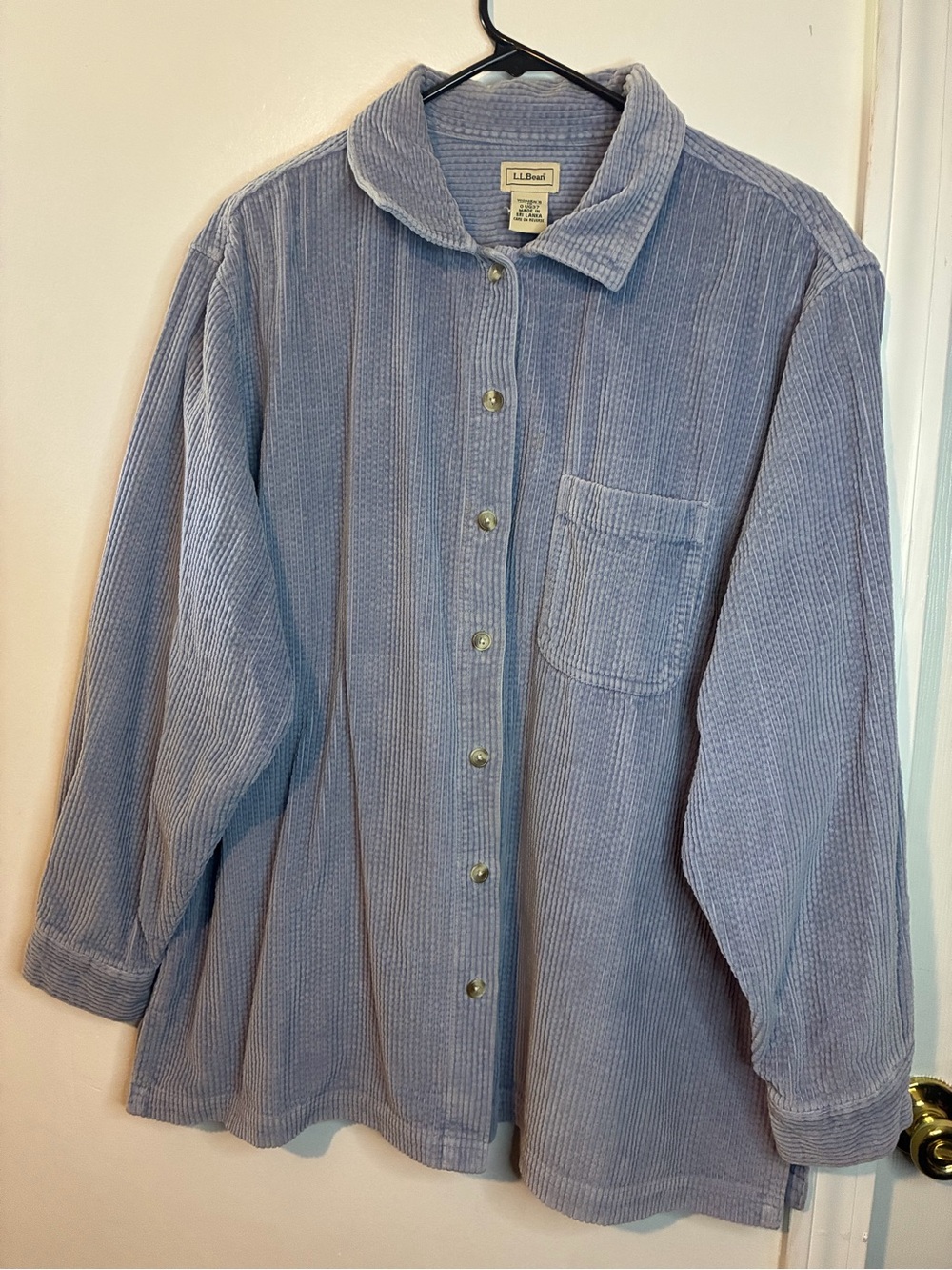 L.L. Bean Women's Light Blue Corduroy Button-Front Jacket